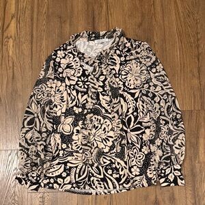 PerSeption Concept Black and Cream Patterned Top